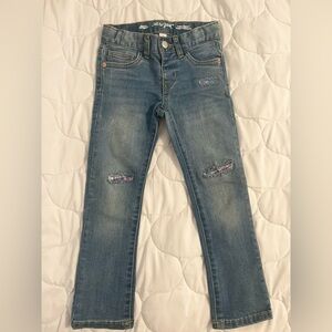 Kids Blue Denim Jeans with Sequin Detail
